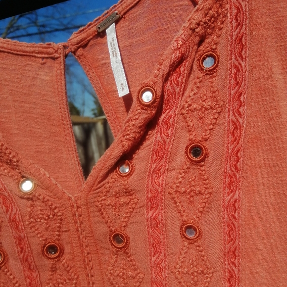 Sold on M mirrored dots orange boho dress - Picture 4 of 7